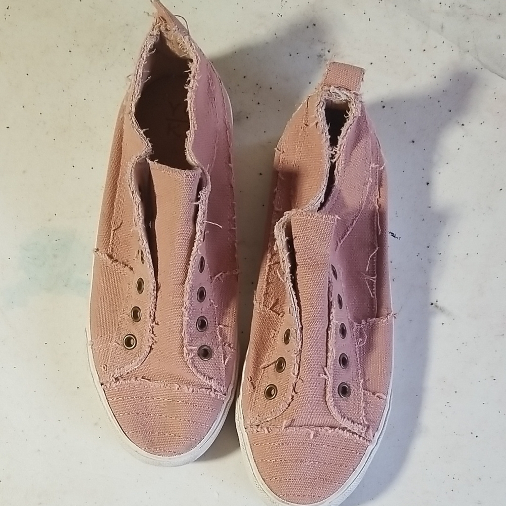 Pink Canvas Slip-On Sneakers